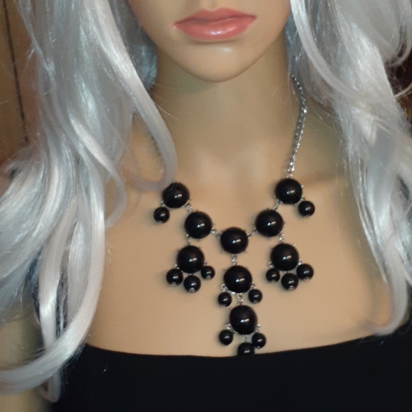 VTG Unique Black Bib Necklace - Picture 10 of 11
